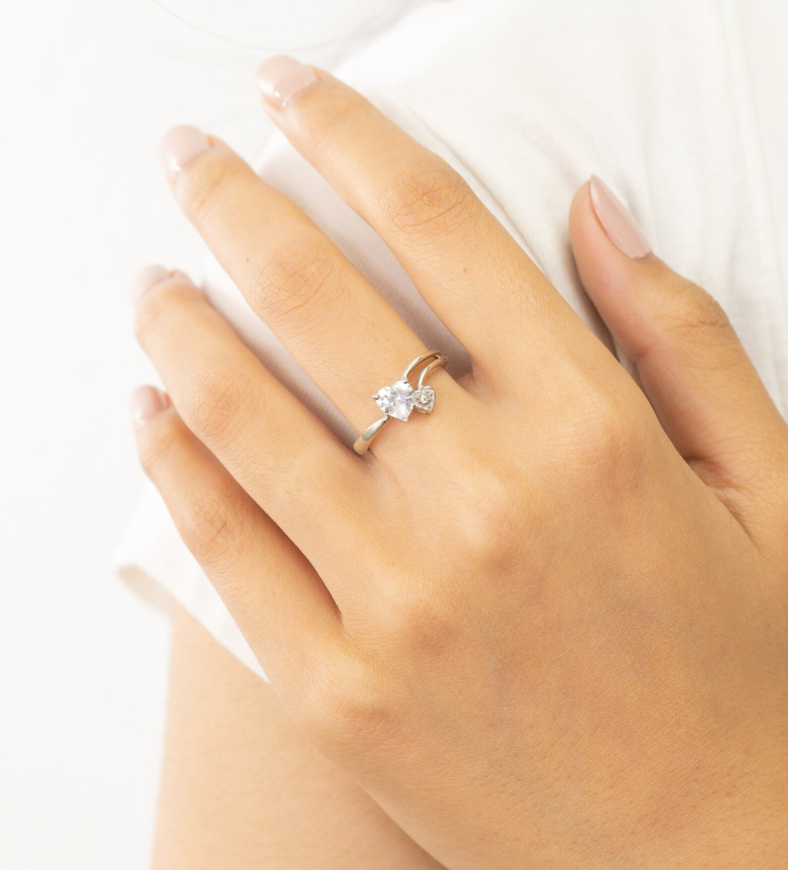 Heart Shape Diamond Wedding Ring, Diamond Engagement Ring, Bridal Wedding Band, Anniversary Gift